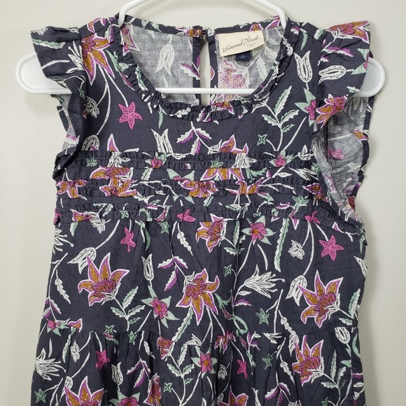 Universal Thread Flutter Short Sleeve Gray Purple Floral Dress Sz S Small Midi - Picture 6 of 10
